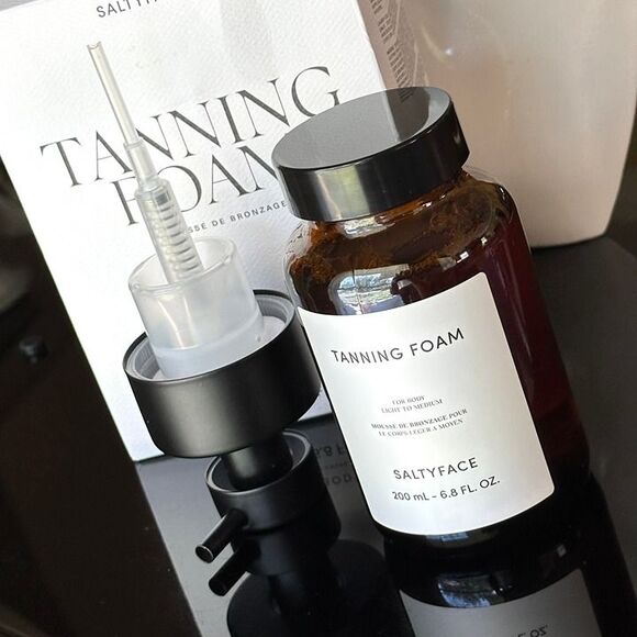 NIB SaltyFace Body Tanning Foam Light Medium No Transfer No Rinse Clean Natural - Picture 5 of 12